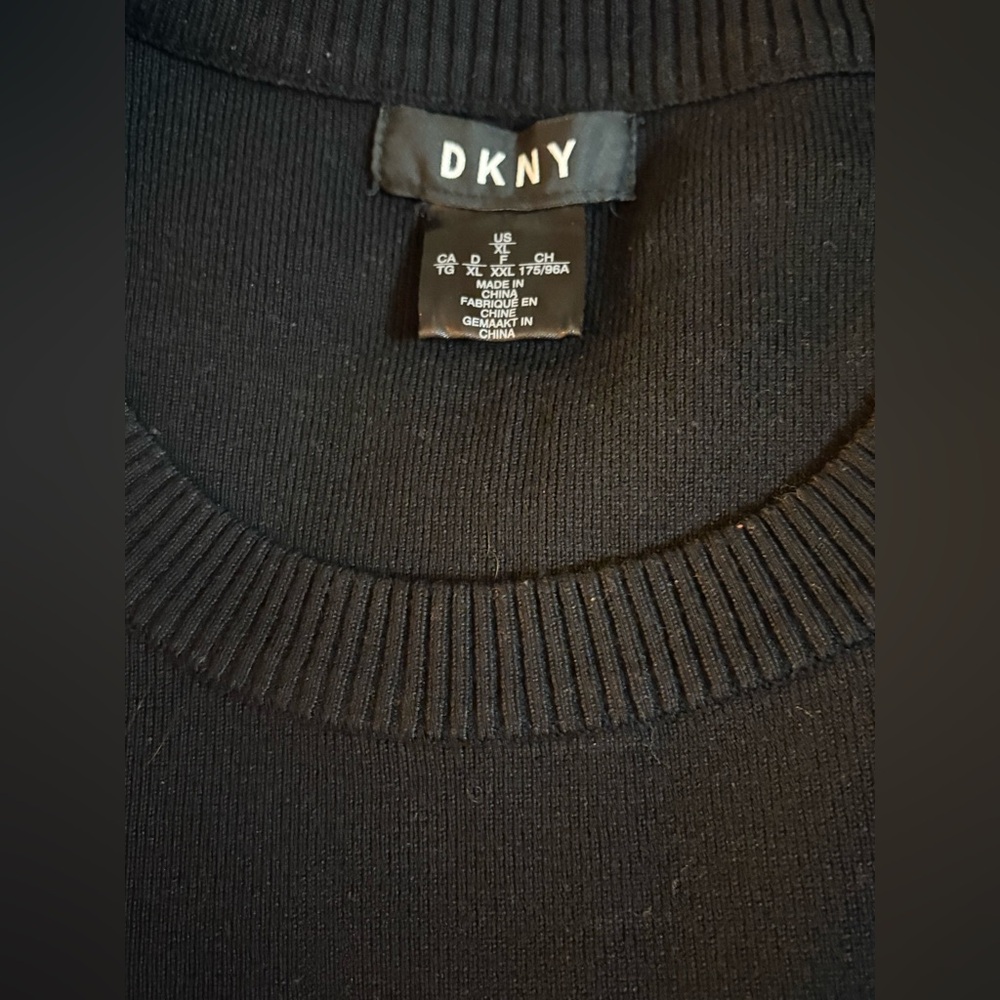 DKNY Colorblock Sweater in Black, Gray, and White Size XL - Picture 3 of 5